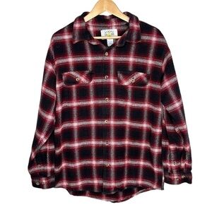 Vtg Alaska lumberjack 100% cotton flannel button down Sz L